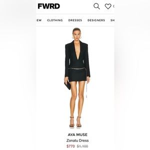 SOLD**NWT Aya Muse Zonatu Blazer Dress in Black size Medium  on REVOLVE